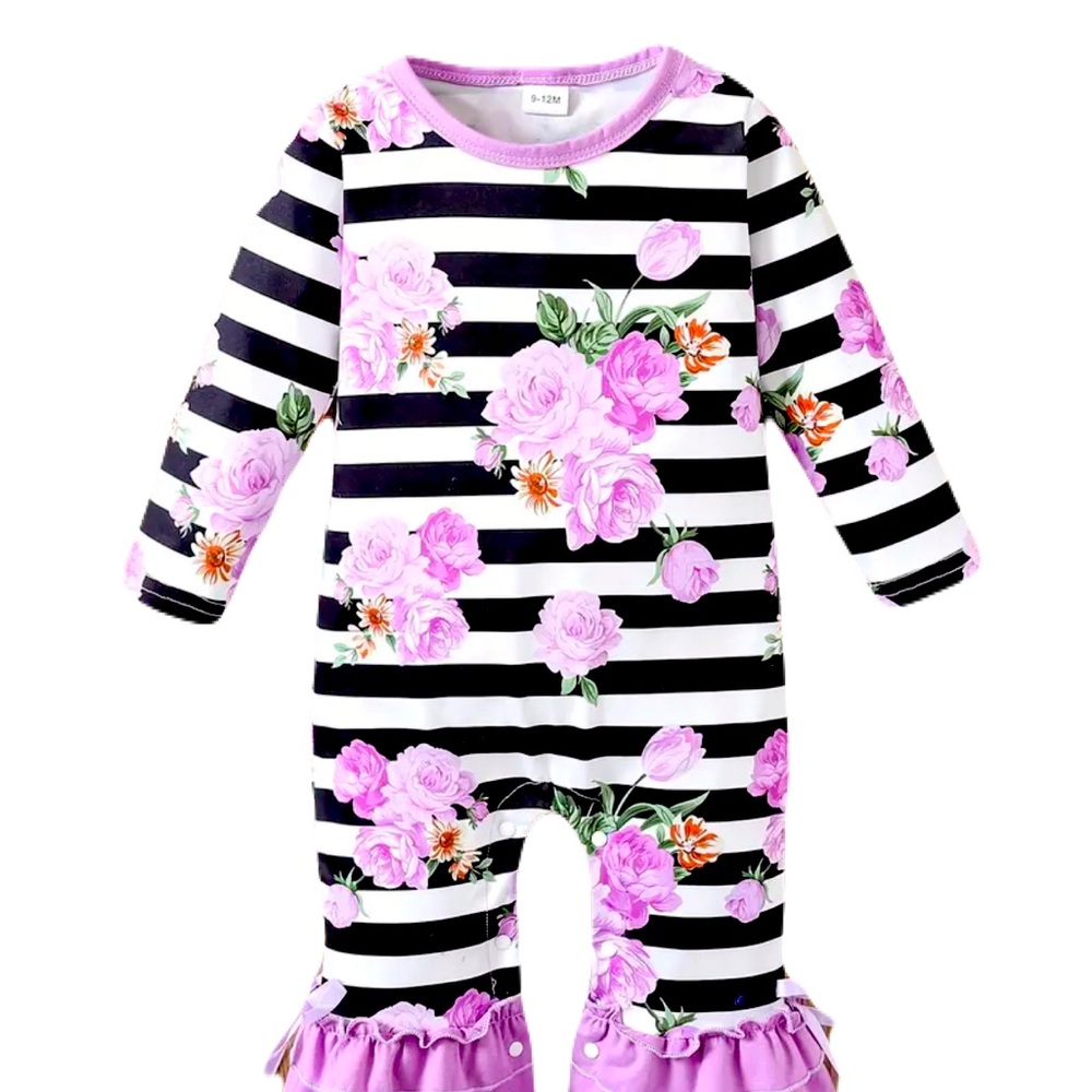Baby girls boutique ruffle romper. Super soft and absolutely precious!